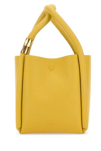 Boyy Mustard Leather Lotus 12 Handbag