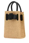 Boyy Raffia Bobby Tourist Epsom Handbag In Blacknatural