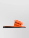 Boyy Round Toe Padded Leather Slippers In Orange