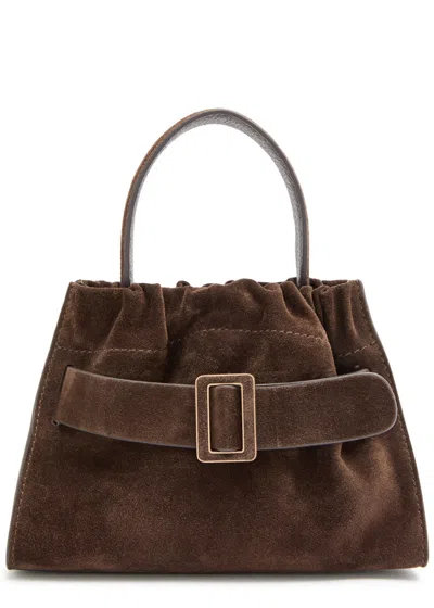Boyy Scrunchie 2 Suede Top Handle Bag In Dark Brown