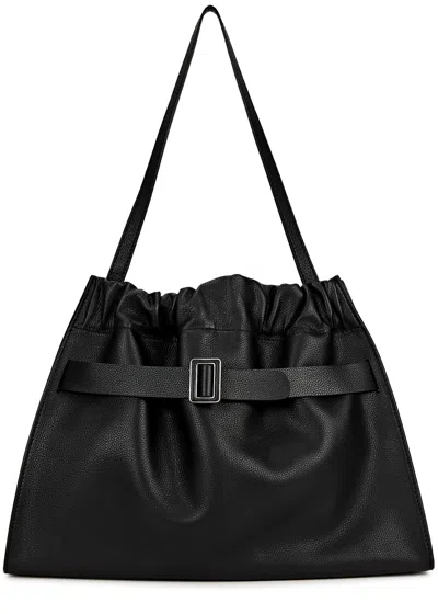 Boyy Scrunchy Jumbo Leather Shoulder Bag In Black