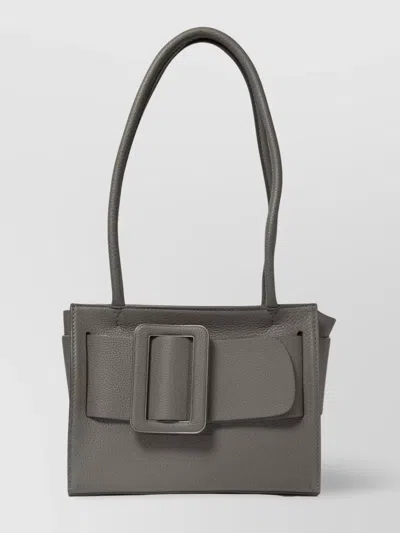 Boyy Soft Rectangular Buckle Double Handles Shoulder Bag In Gray