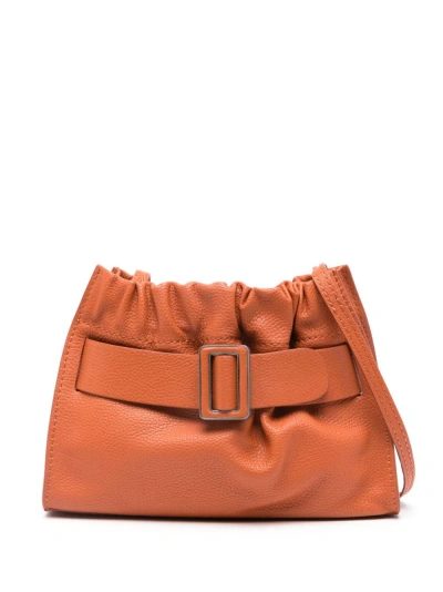 Boyy Square Scrunchy Soft Leather Crossbody Bag In Brown