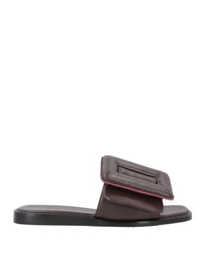 Boyy Woman Sandals Burgundy Size 6 Leather In Red