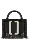 Boyy Black Leather Bobby 18 Crystal Flapper Handbag