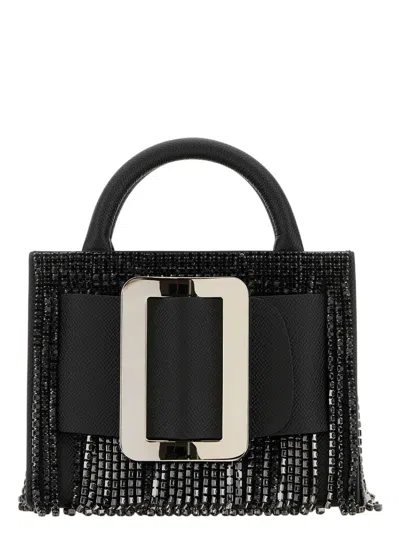 BOYY WOMEN'S LEATHER BOBBY 18 CRYSTAL FLAPPER HANDBAG