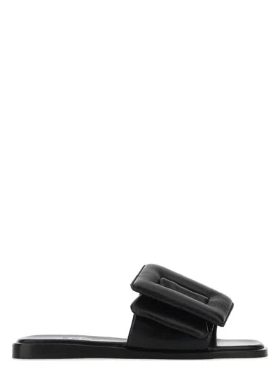 BOYY WOMEN'S LEATHER PUFFY SLIPPERS SANDAL