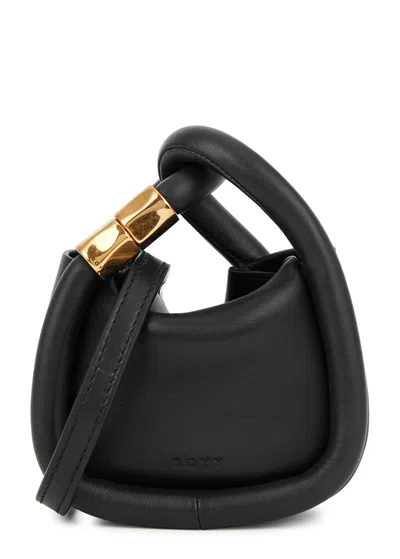Boyy Wonton Charm Leather Top Handle Bag In Black