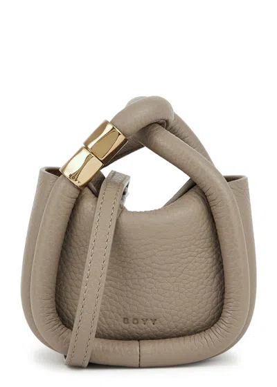 Boyy Wonton Charm Leather Top Handle Bag In Gray