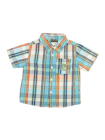 Pre-owned Boyz Wear By Nannette Kids' Short Sleeve Button Down Shirt In Blue
