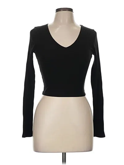 Pre-owned Bozzolo Long Sleeve Top Black Sweetheart Neckline Tops