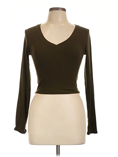 Pre-owned Bozzolo Long Sleeve Top Brown Sweetheart Neckline Tops