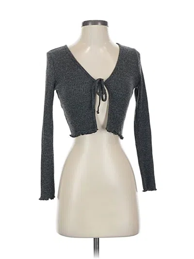 Pre-owned Bozzolo Long Sleeve Top Gray Sweetheart Neckline Tops