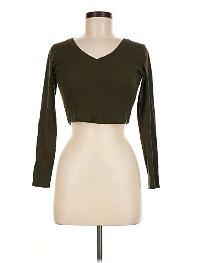 Pre-owned Bozzolo Long Sleeve Top Green Sweetheart Neckline Tops