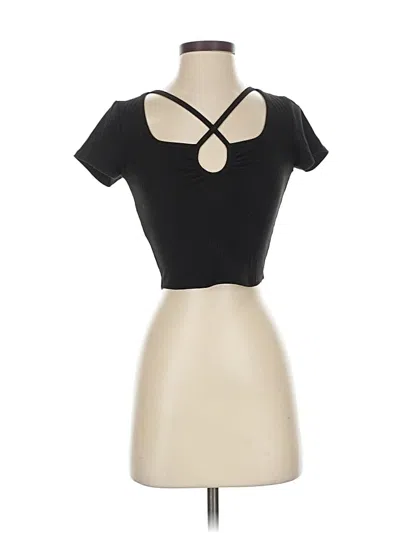 Pre-owned Bozzolo Short Sleeve Top Black Keyhole Neckline Tops