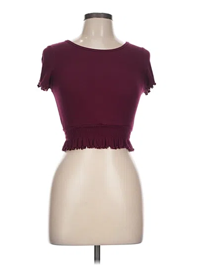 Pre-owned Bozzolo Short Sleeve Top Burgundy Sweetheart Neckline Tops