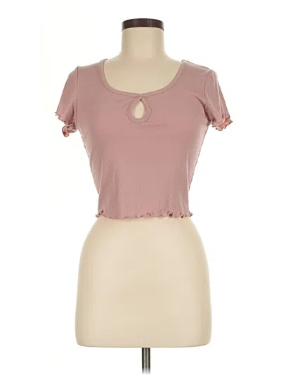 Pre-owned Bozzolo Short Sleeve Top Pink Keyhole Neckline Tops