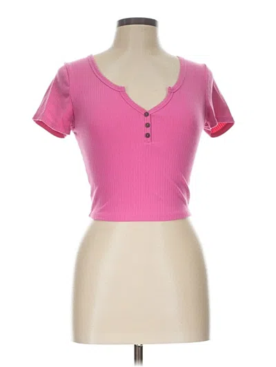 Pre-owned Bozzolo Short Sleeve Top Pink Sweetheart Neckline Tops
