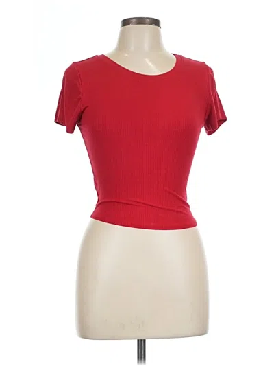 Pre-owned Bozzolo Short Sleeve Top Red Scoop Neck Tops