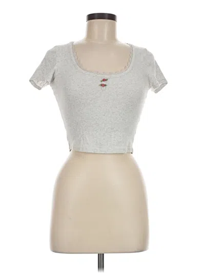Pre-owned Bozzolo Short Sleeve Top Silver Sweetheart Neckline Tops