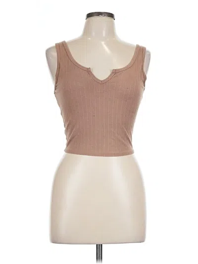 Pre-owned Bozzolo Sleeveless Top Tan Sweetheart Neckline Tops In Brown
