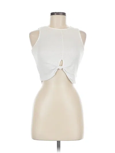 Pre-owned Bozzolo Sleeveless Top White Keyhole Neckline Tops