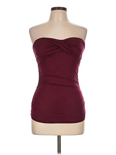 Pre-owned Bozzolo Tube Top Burgundy Strapless Neckline Tops