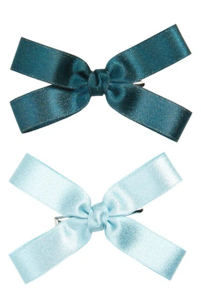 Bp. 2-pack Bow Alligator Hair Clips In Green- Blue