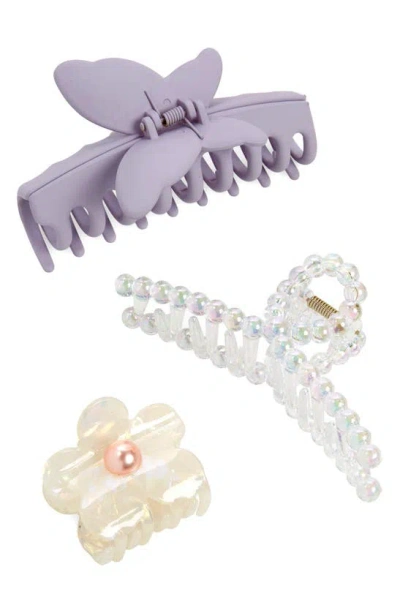 Bp. 3-pack Assorted Claw Clips In Purple- White