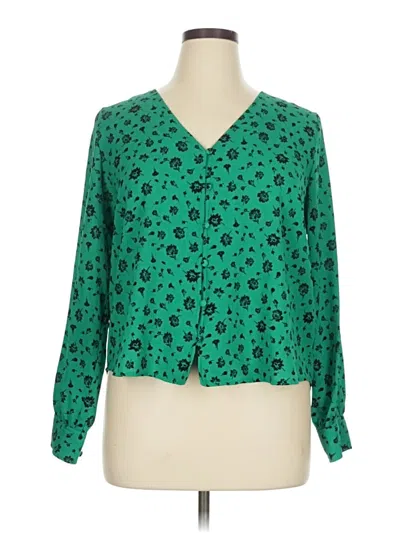 Pre-owned Bp. 3/4 Sleeve Blouse In Green