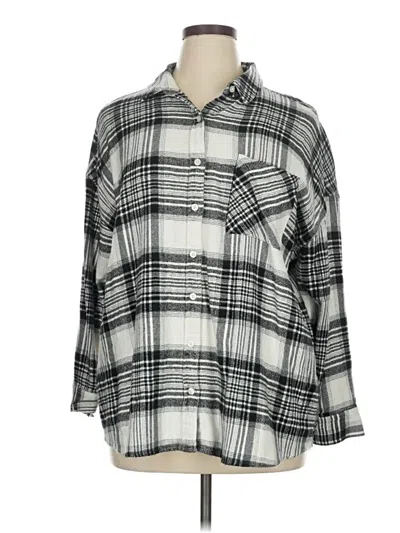 Pre-owned Bp. 3/4 Sleeve Button Down Shirt In Gray