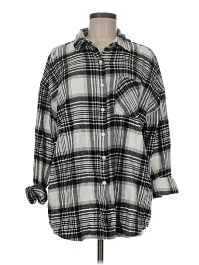 Pre-owned Bp. 3/4 Sleeve Button Down Shirt In Gray