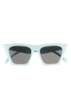 Bp. 50mm Cat Eye Sunglasses In Milky Blue