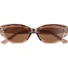 Bp. 50mm Oval Sunglasses In Clear Brown