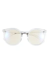 Bp. 53mm Round Sunglasses In Clear- Lavender