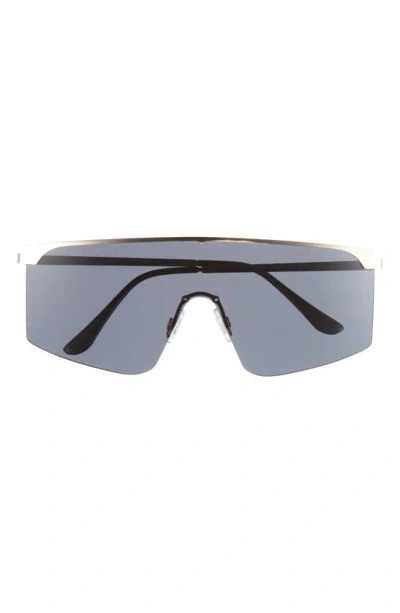 Bp. 59mm Flat Top Rimless Shield Sunglasses In Black- Silver