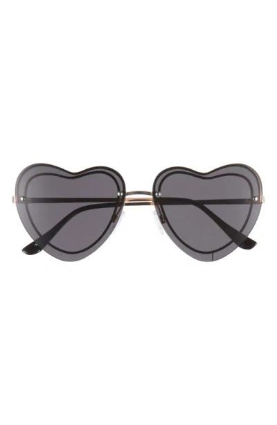 Bp. 63mm Oversize Double Heart Sunglasses In Goldlack