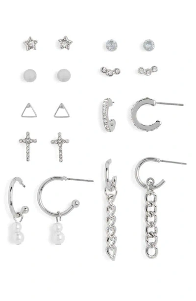 Bp. 9-pair Assorted Earrings Set In Silver
