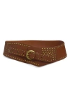 Bp. Angular Studded Faux Leather Belt In Brown
