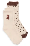 Bp. Assorted 2-pack Crew Socks In Brown