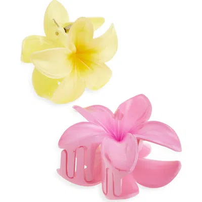 Bp. Assorted 2-pack Plumeria Claw Clips In Multi