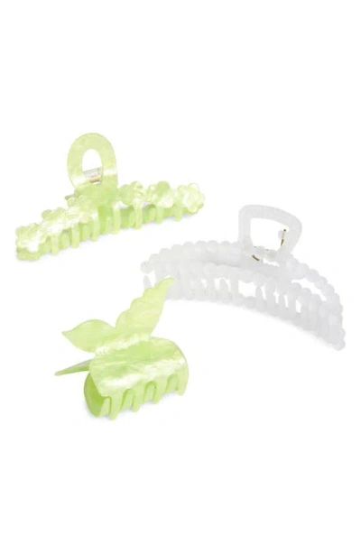 Bp. Assorted 3-pack Claw Clips In Green- White