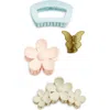 Bp. Assorted Set Of 4 Claw Clips In Blue- Pink- Green