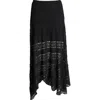 Bp. Asymmetric Lace Midi Skirt In Black
