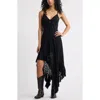 Bp. Asymmetric Lace Sleeveless Midi Dress In Black