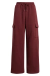 Bp. Baggy Wide Leg Cargo Sweatpants In Burgundy