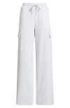 Bp. Elastic Waist Wide Leg Fleece Cargo Pants In White