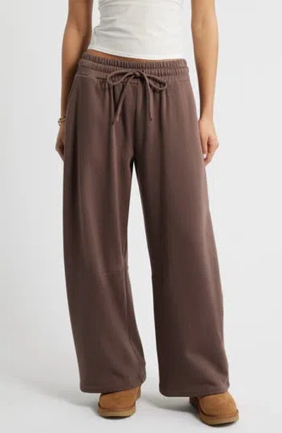 Bp. Barrel Leg Fleece Sweatpants In Brown Quartz