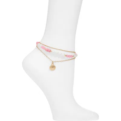 Bp. Beaded Anklet In Gold
