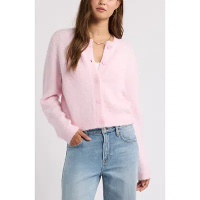 Bp. Bouclé Crewneck Cardigan In Pink